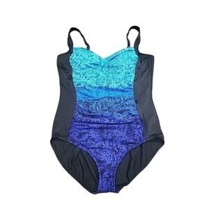 Miradonna by Miraclesuit Womens One Piece Swimwear Size 8 Printed Swimsuit